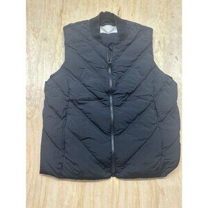 Athleta Puffer Vest Women Large Black Down Fill Packable Jacket Performance Run